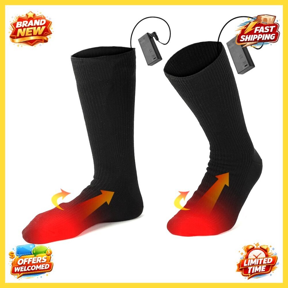 Electric Heated Winter Socks Battery Powered Thermal Foot Warmers Unisex